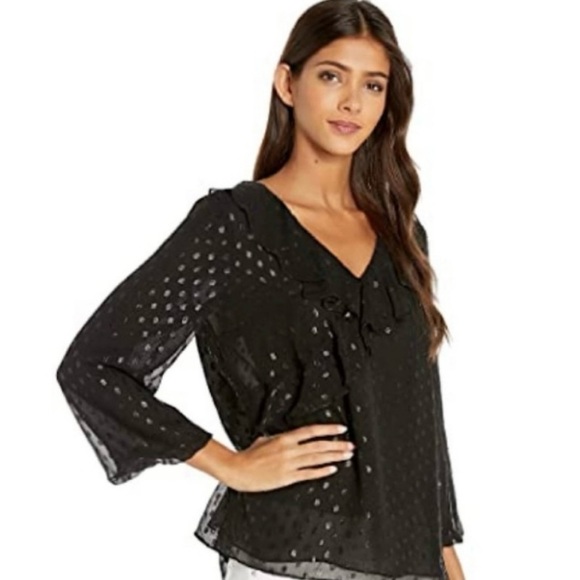 Olenna Silk Top in Onyx Clip- Large - Picture 1 of 6